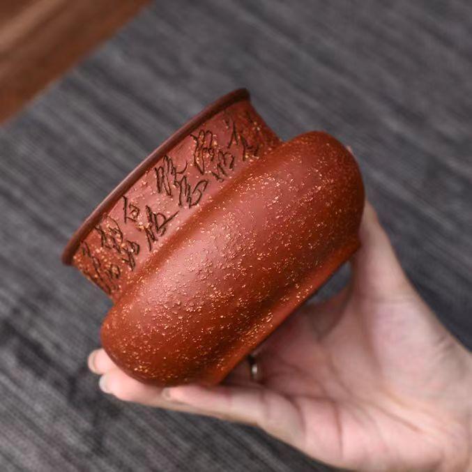 

430 мл изысканный исинский фиолетовый глиняный чайный таз для умывания, ручная работа, сырая руда, крупный песок, глина, чайный остаток, церемония Цзяньшуй