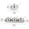 Durable 304 Stainless Steel Condiment Container Set With Lid And Spoons Spices Storage Solution For Home Use