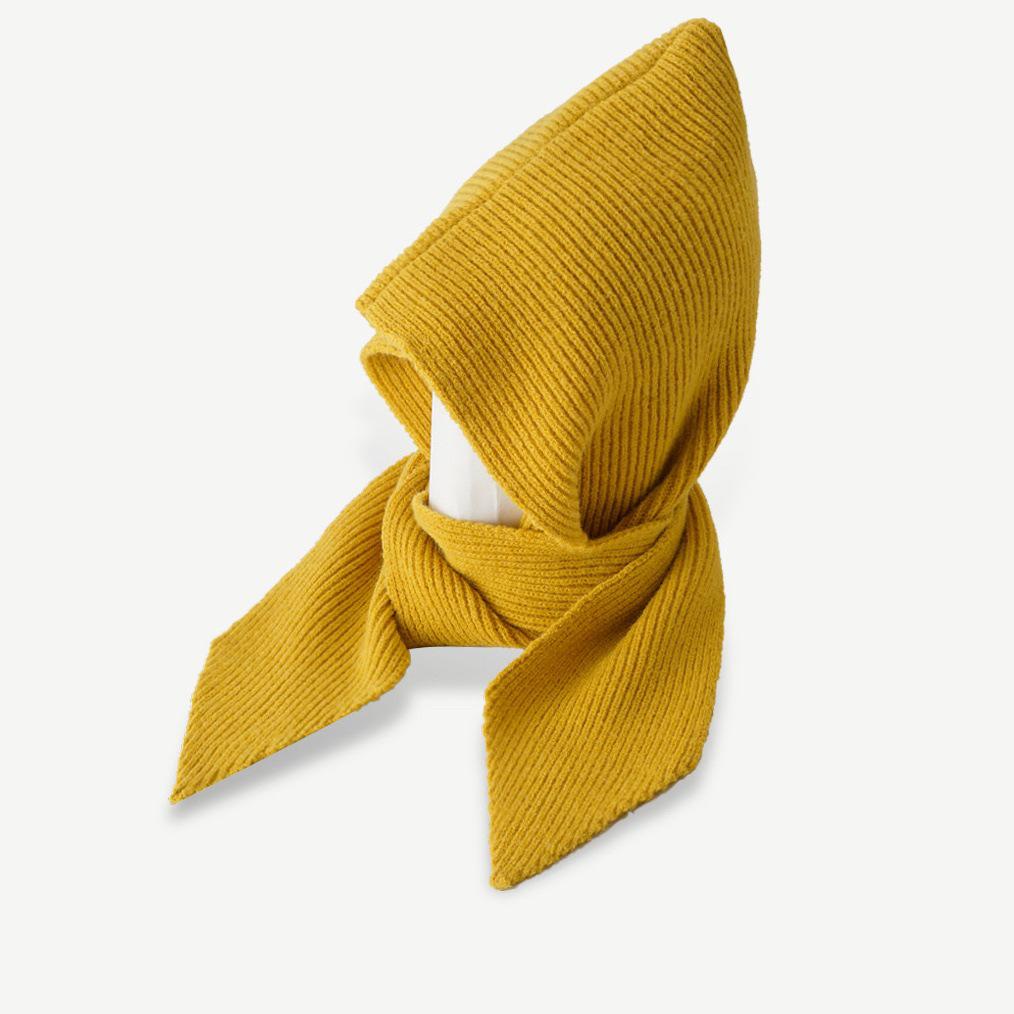 Japanese & Korean Style Layered Hat-Scarf-Shawl: Cozy Knitted Collar for Women's Winter Wear