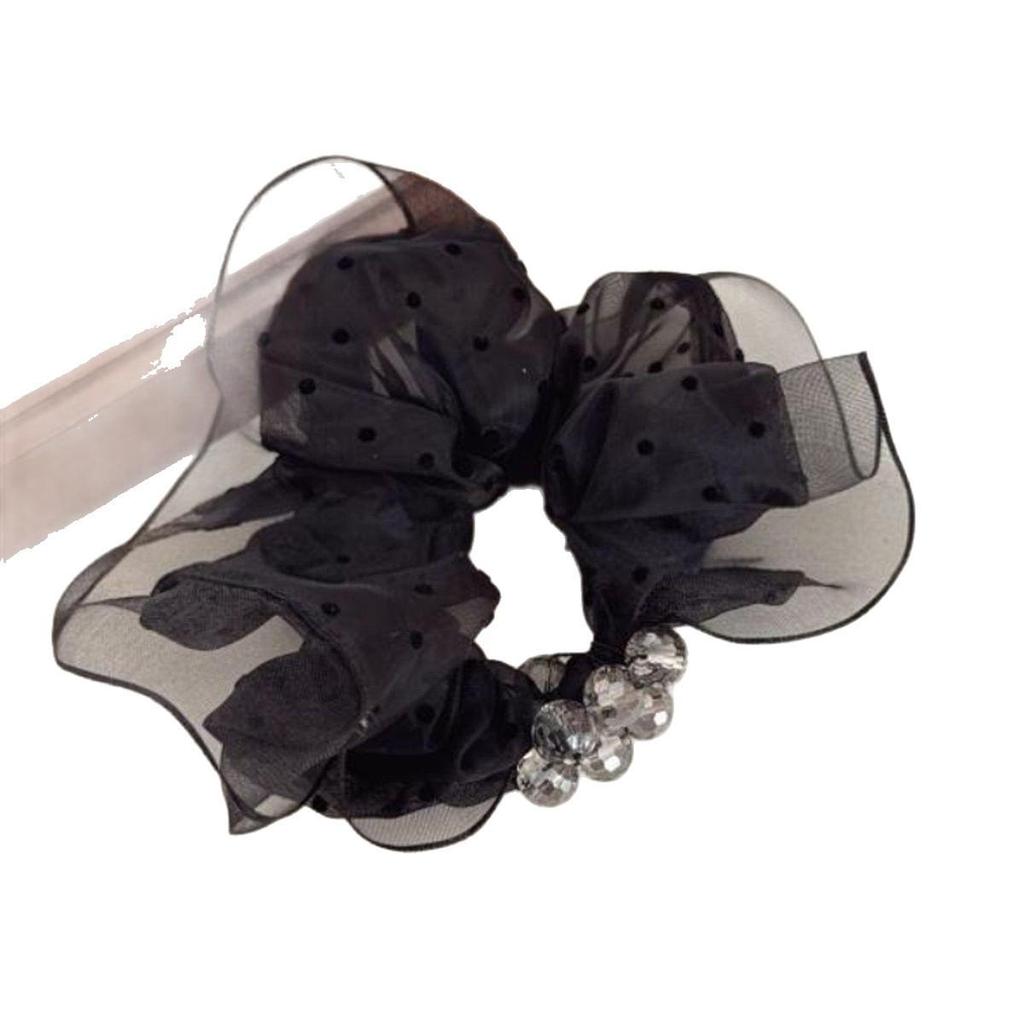 Elegant Polka Dot Crystal Scrunchie - Versatile Hair Accessory with a Chic Fragrant Style