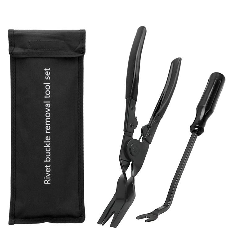 3-Piece Automotive Fastener and Rivet Removal Tool Set: 6-inch & 8-inch Screwdrivers, Pliers for Car Clip and Decorative Opening.