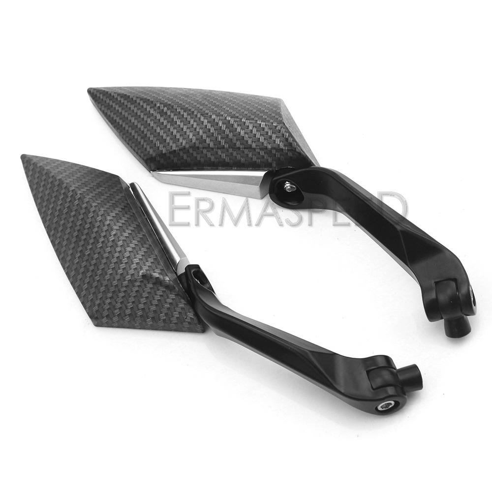 8mm 10mm Universal Motorcycle Rear View Mirrors Pair Carbon Fiber Side Mirror for Motorcycle Motorbike Sport Bike