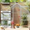 Polycarbonate Greenhouse, Large Walk-In Green House with Slide Door and Window, Aluminium Frame, 6x4ft, Silver Tone