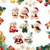 Festive Home Hanging Decor Christmas Dog Wooden Ornament, 2D Cartoon Puppy Ornaments with String, Holiday Tree Party Decoration Animal