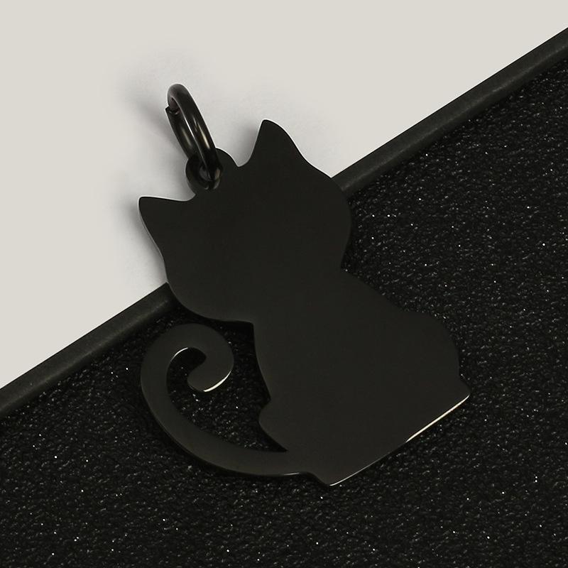 Für Großhandel Metallschmuck, Katzenfisch Haustieranhänger, Anhänger, Anti-Lost-Karte, Lasergravur, Edelstahl Hundemarke
