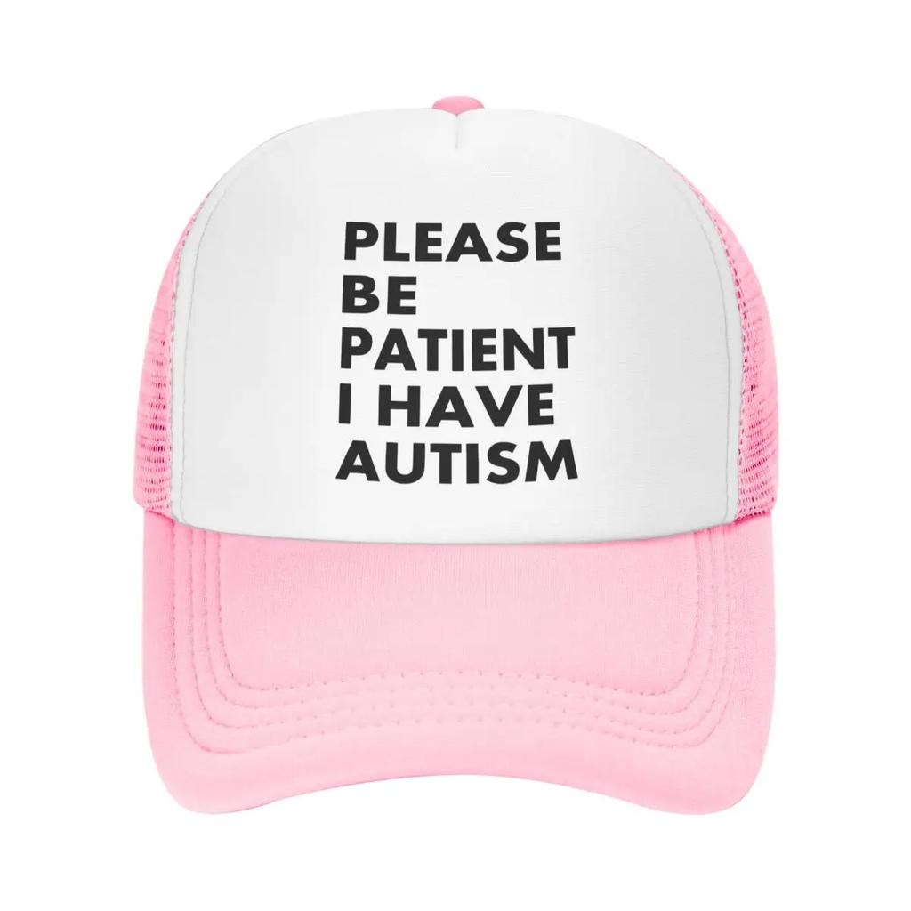 Personalized Please Be Patient I Have Autism Trucker Hat for Unisex Women Adjustable Adult Baseball Cap Outdoor Dad Hat