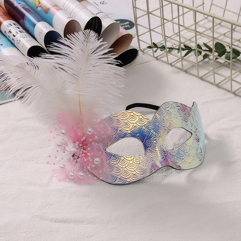 1 Pcs Masquerade Feather Sexy Venetian Mask Women For Face Multi Color Princess Mask Sexy Half Hallowmas Feather Masks Decor
