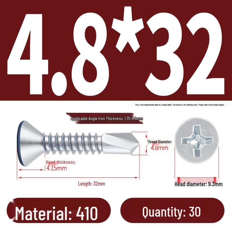 Phillips Flat Head Blue Zinc Plated Stainless Steel Self-Drilling & Self-Tapping Screws M3.9-M5.5