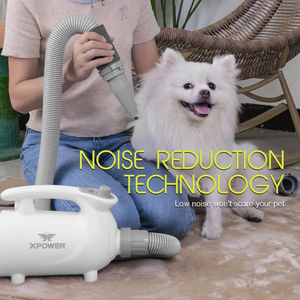 XPOWER B-113 Pet Grooming Hair Dryer Blower Professional Force Dryer Dog Hair Dryer Pet Blower Lightweight Mobile Grooming Kit