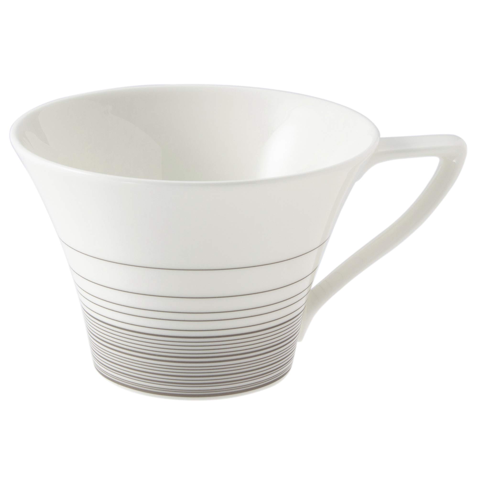 

NARUMI Cup and Saucer with Platinum Swirl Band, 215cc, Suitable for Tea and Coffee, Made in Japan, 52147-2819