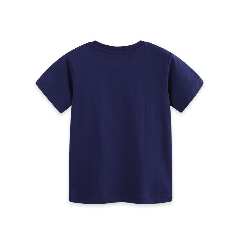 New Boys' Short-sleeved T-shirt Fashionable Cartoon Print Children's Round Neck Sweatshirt