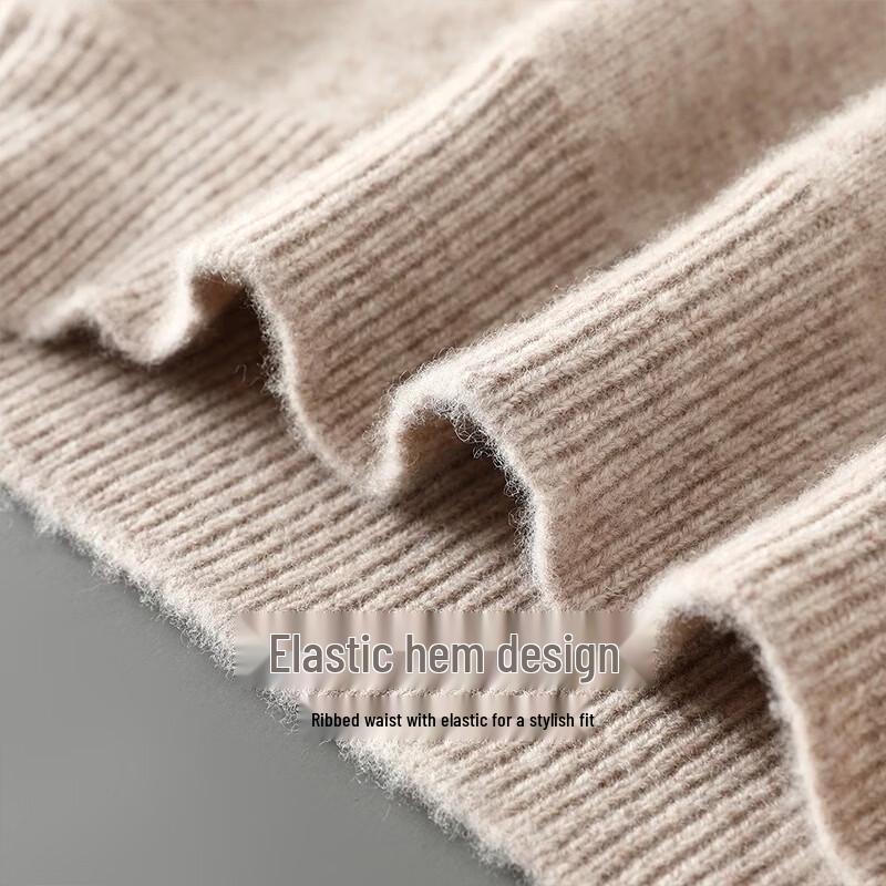 Hengyuanxiang Men's Thickened V-Neck Wool Sweater