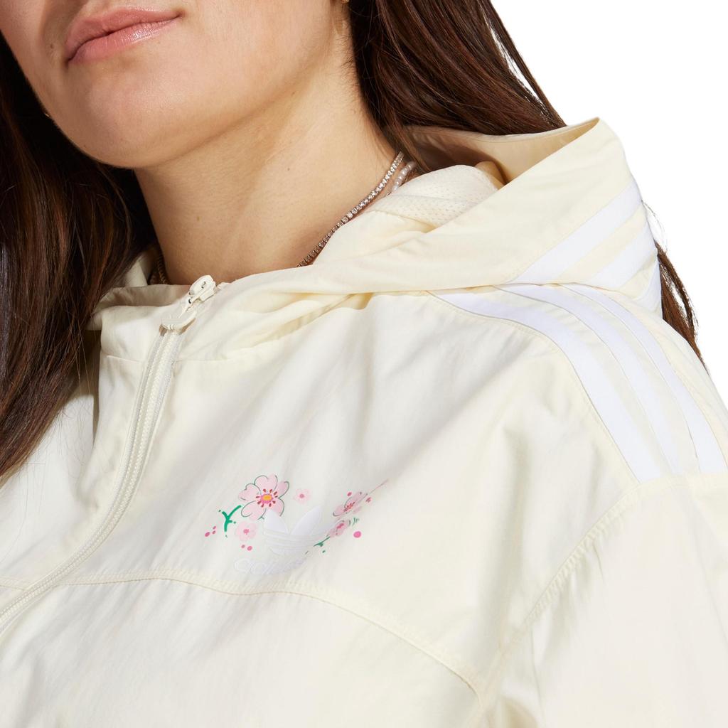 Adidas Originals Clover Sakura Limited Edition Floral Print Hooded Zip-Up Jacket Women Outerwear Yellow IP3771
