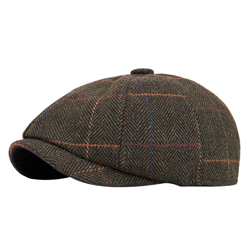 Men's Retro Octagonal Wool Felt Beret - Warm Autumn/Winter Painter-style Flat Newsboy Cap