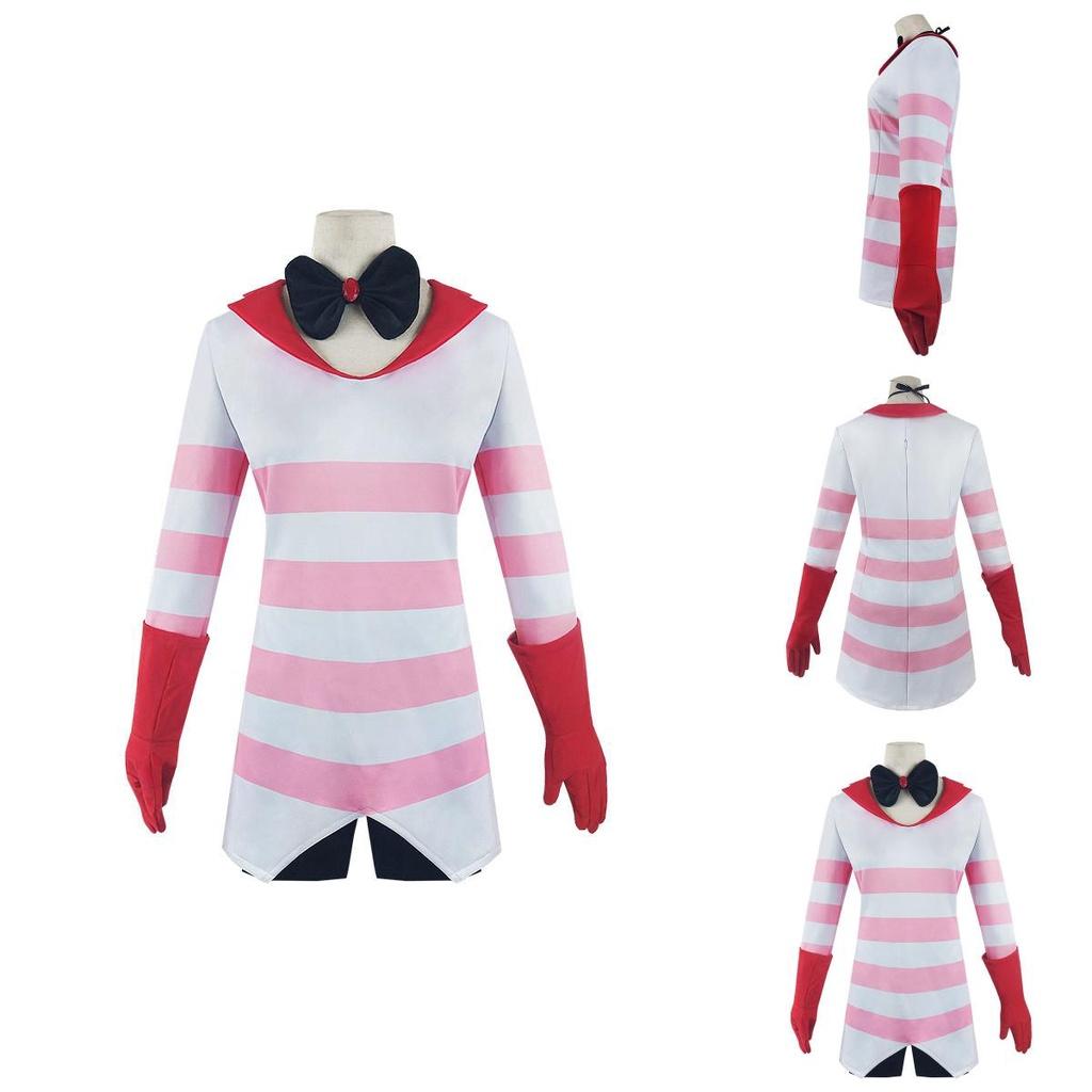Superbe Costume de Cosplay d'Angel Dust de Hazbin Hotel Avec une Fabrication Exquise Pour Halloween