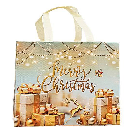 Christmas Gift Bags Large Reusable Tote Bag with Handles Non-Woven Christmas Grocery Shopping Bag for Holiday Xmas Party Supplies