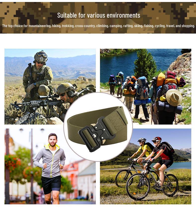 4.5cm Men's Nylon Tactical Belt for Outdoor Sports and Military Training, Customizable Logo
