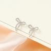 925 Silver Platinum-plated Ribbon Knot Silver Needle Earrings