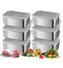 CHFNJJ Edelstahl Lagerung Tief Küche Lebensmittel Lagerung Kühlschrank Praktisch für Lebensmittel mit Deckeln Behälter, Design, Behälter, Sicher, Kochgeschirr,