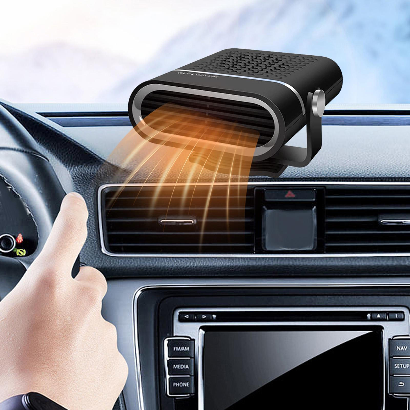 

Auto Heater Heating Fan 2 Modes Car Accessories Portable Degree Rotation Space Black 12V