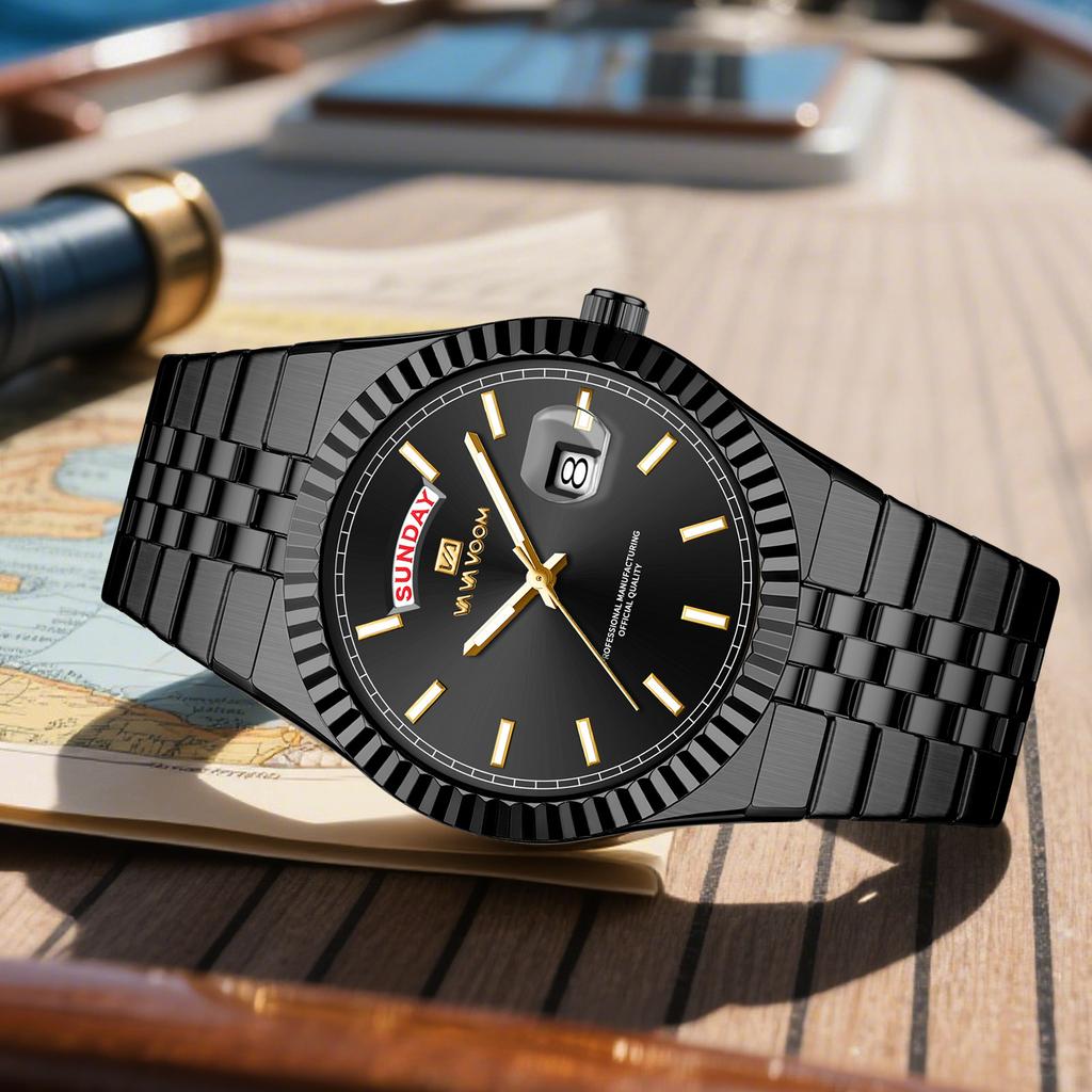 Men's Business Watch Luminous Waterproof Men's Watch Hot-selling Dual Calendar Quartz Watch