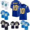 Mens NFL San Diego Chargers Jersey Herbert 10 52 56 Embroidered Football Uniform Cotton Blend Sportswear
