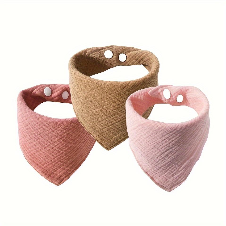 

3pcs Soft Burp Towels, Muslin Six-layer Gauze Bibs Soft Feeding Bibs Cotton Crepe Triangle Bib - For Babies & Toddlers Drool Bib