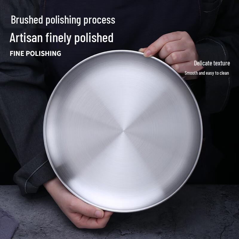 ZISIZ Golden Thickened Round BBQ Plate & Soup Bowl