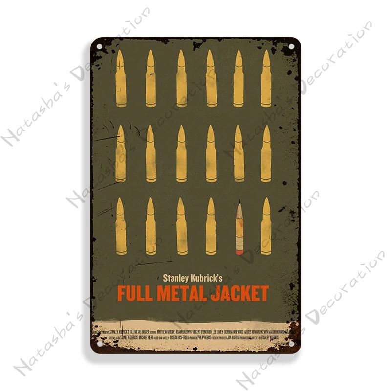 Classic Movie Metal Poster Full Metal Jacket Wall Decor Metal Tin Sign Vintage Wall Plate Retro  Plaque Industrial Decor