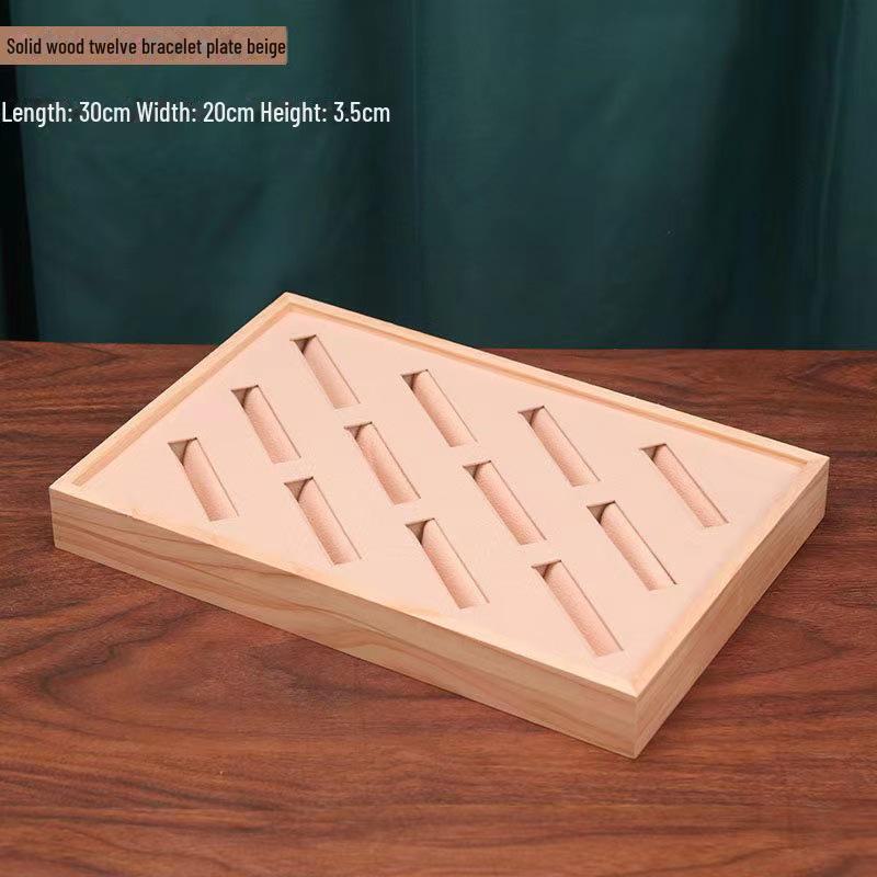 Solid Wood Jewelry Display Stand for Bracelets and Rings