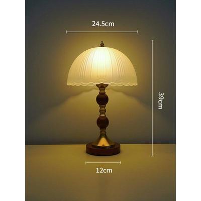 Vintage Französische Glas Tischlampe, Warmes Weiches Licht Dekor Nachttischlampe für Schlafzimmer