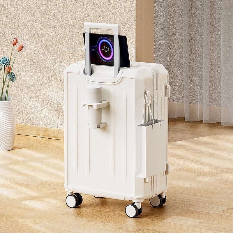 WEZHO Aesthetic Travel Luggage with USB & Cup Holder