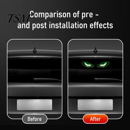 Auto Interior Night Lights Solar Devil Eyes Light for Windshield, Window Warning Sign with Three Smart Modes, Automotive Ambient Lighting Kits