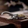 Vintage Beetle Keychain Metal Bottle Opener With Intricate Wing Design Durable Keyring For Men Metallic Finish Unique Gift