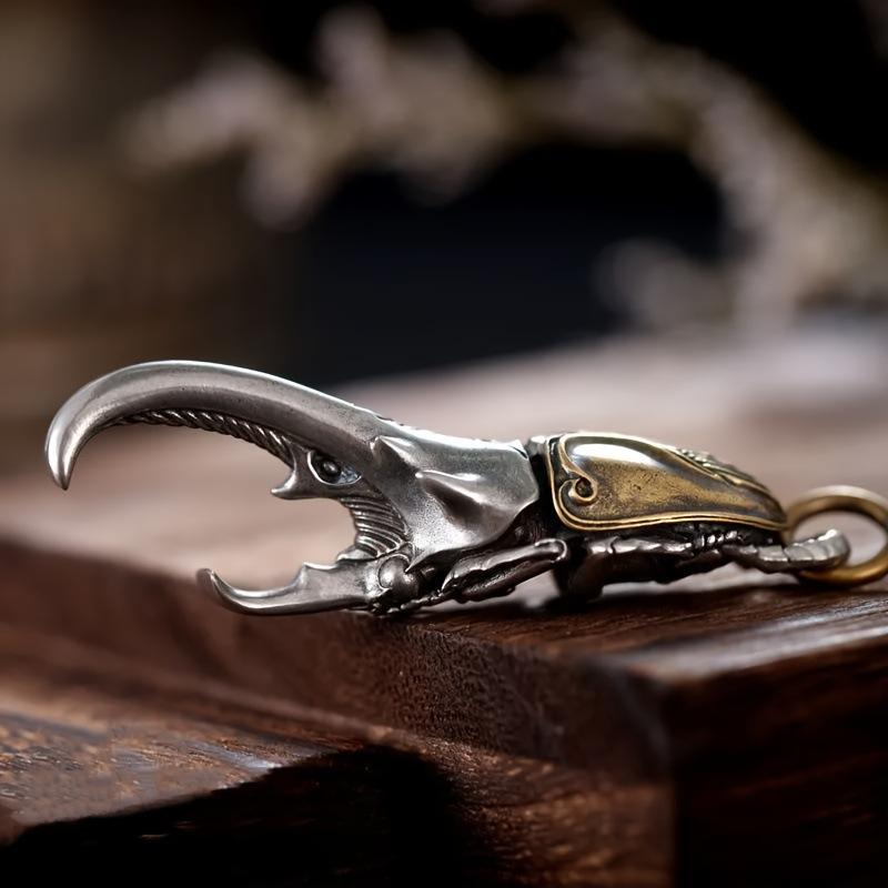 Vintage Beetle Keychain Metal Bottle Opener With Intricate Wing Design Durable Keyring For Men Metallic Finish Unique Gift