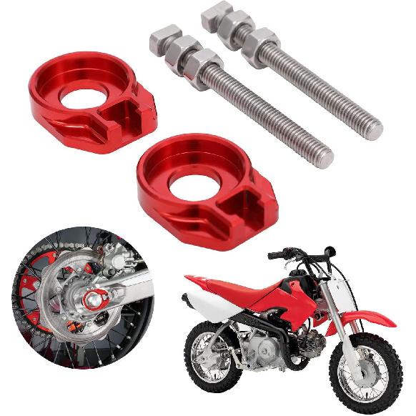 JFG RACING Motorrad 2 Stück 12mm Kettenspanner CNC Universal für CRF50F CRF100F CRF110F XR50R XR100 CRF XR KLX TTR 50-125ccm Dirt Pit Bike