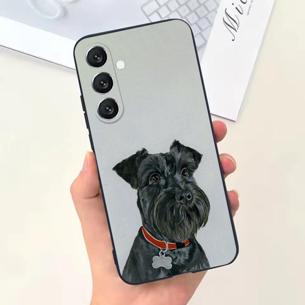 

Cartoon Schnauzer Dog Phone Case For Samsung Galaxy A13,A21s,A22,A31,A32,A52,A53,A71,A80,Soft Black Shell Samsung a715g