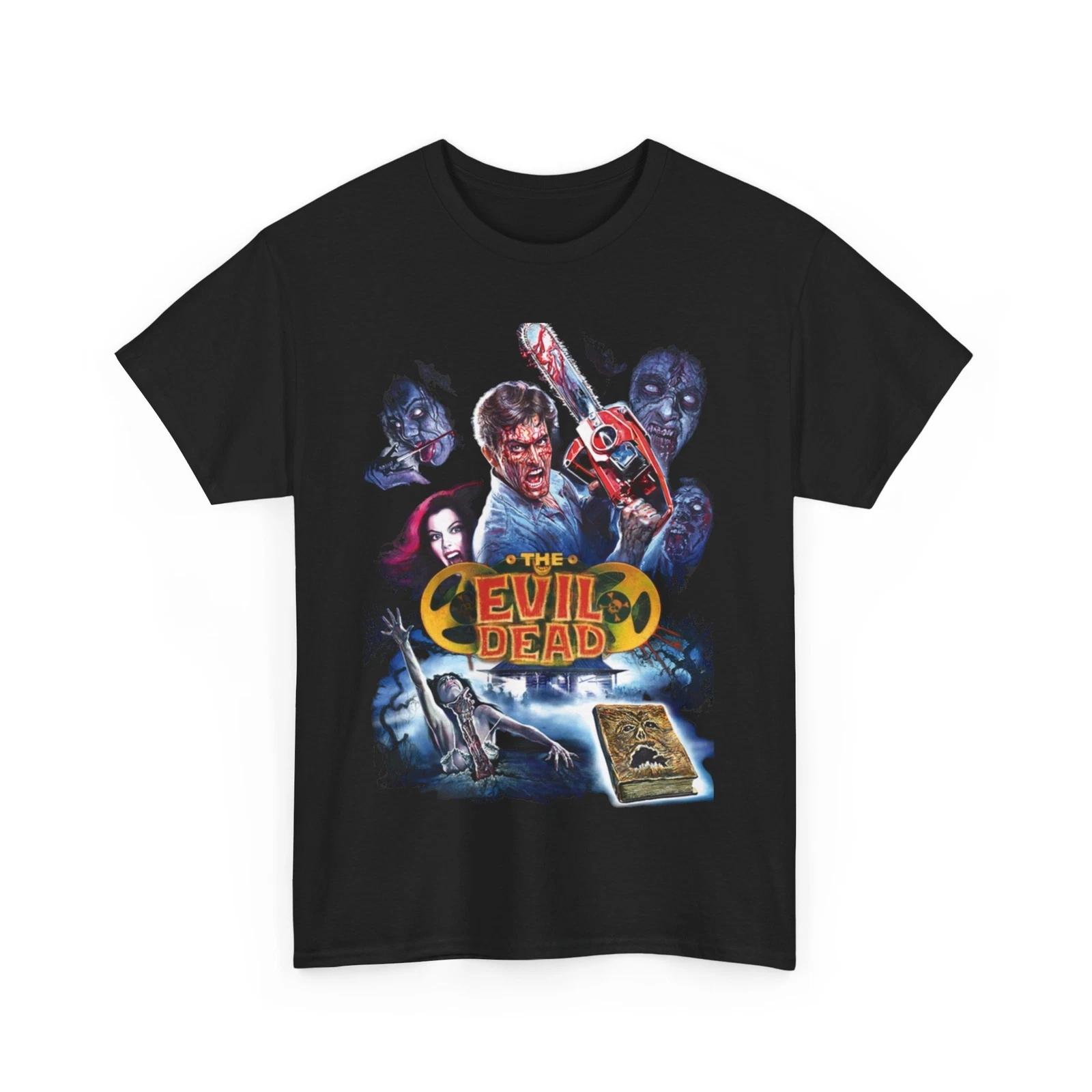 Evil Dead 1981 Movie Fitted 100% Cotton T-shirt Mens Tees Top Unisex Heavy Cotton Tee XL