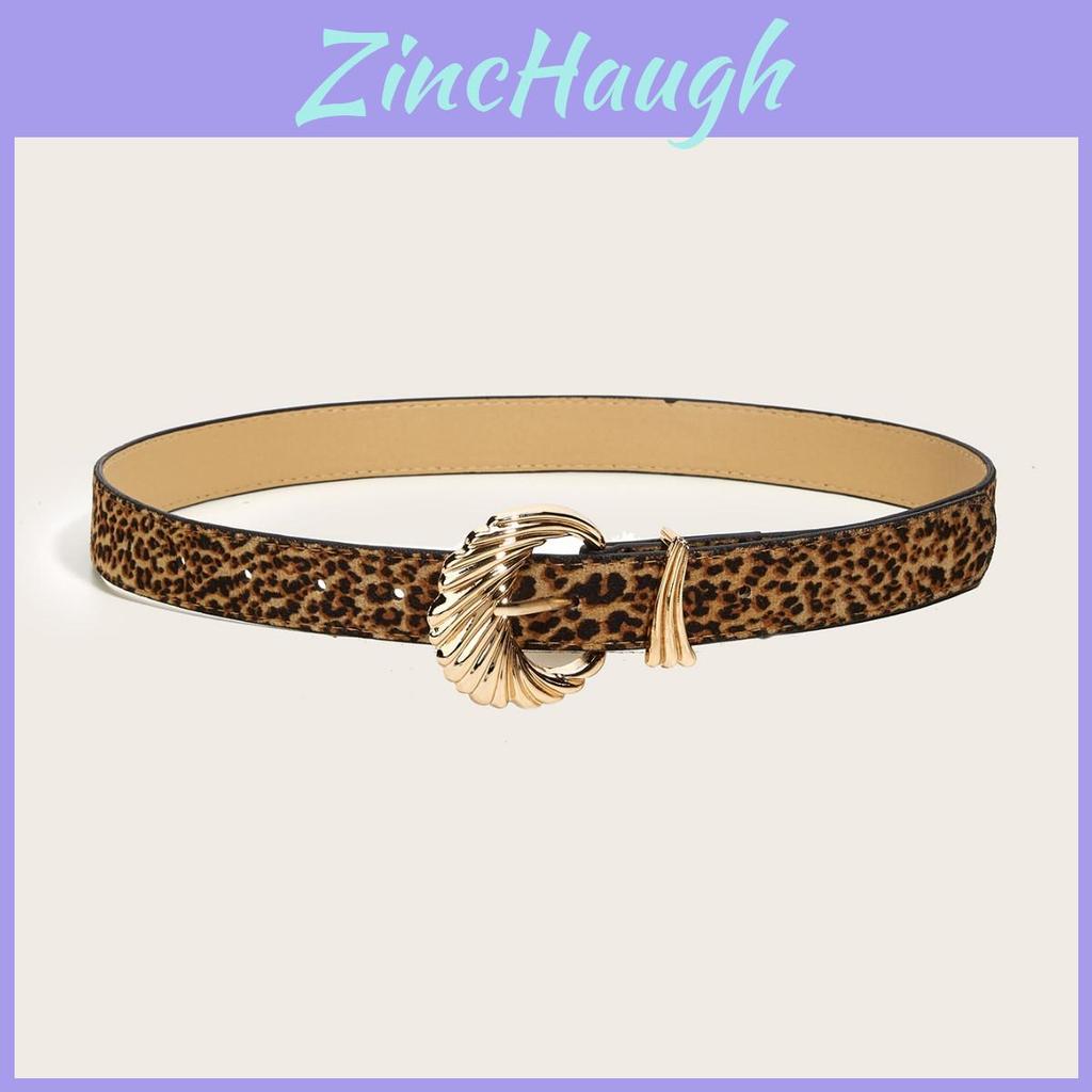 Tiger Print Womens Fashion Leather Belt With Faux Pu Material And Gold Buckle For Casual Wear