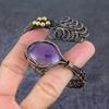 Sage Amethyst Gemstone Handmade Copper Wire Wrap Cuff Bangle Adjustable W4u98