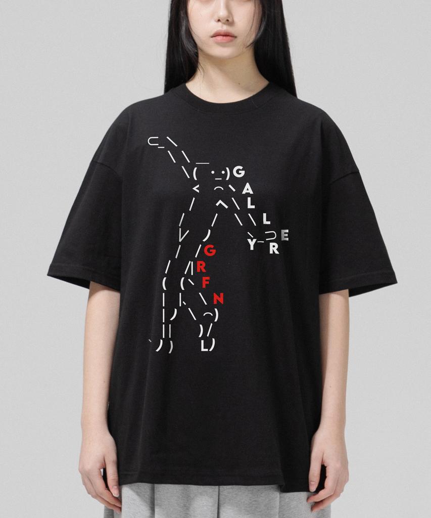 Geulaenpini Dance Emotion Oversized Short Sleeve T-Shirt - Black