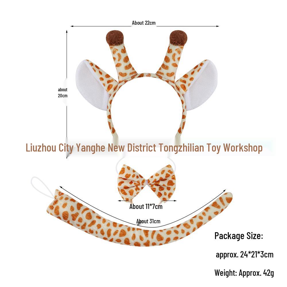 Halloween Animal Headband: Giraffe & Deer Antlers Costume Prop Hair Clip