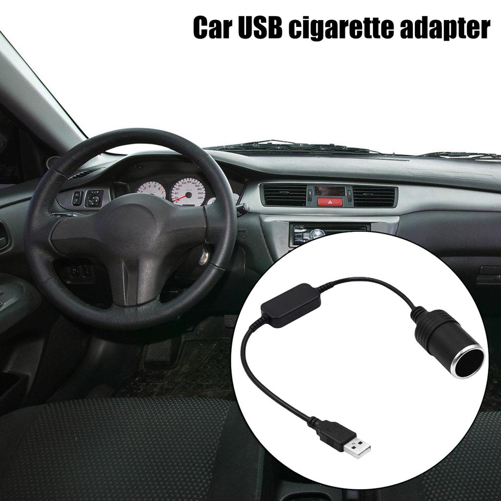 2pcs/set USB Boost Cable 5V Male To 12V Car Cigarette Lighter Socket Female Adapter Cord for Electronics Less Than 12W