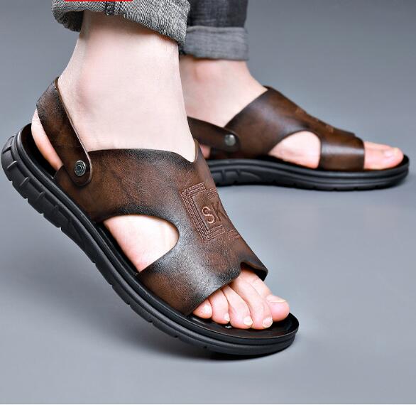 Mode Sommer Strandschuhe Herren Übergröße Große Größe Sandalen Herrenschuhe Sandales homme en cuir D630