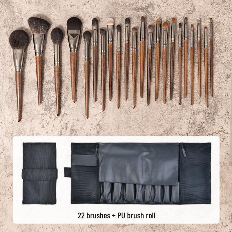 22-teiliges professionelles Tierhaar-Make-up-Pinselset für Maskenbildner