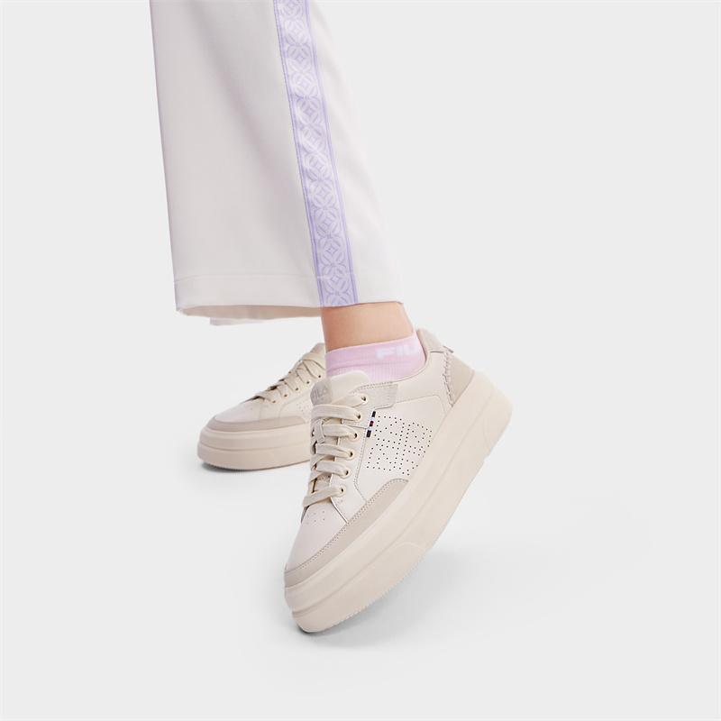 New FILA VICTORIA Skateboard Shoes Women's Antique White Color F12W431205FAW