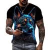 T Shirt For Men Hip Hop Trend Harajuku Top Bulldog Print Summer Short Sleeve Tee Casual O-neck Oversized T-shirts Funny Clothing