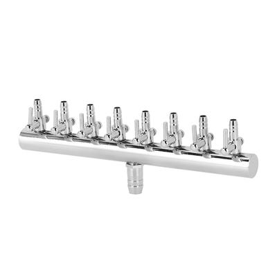 Stainless Steel Fish Tank Air Pump Splitter Distributor Aquarium Oxygen Pipe Control Valve Connector8 Way