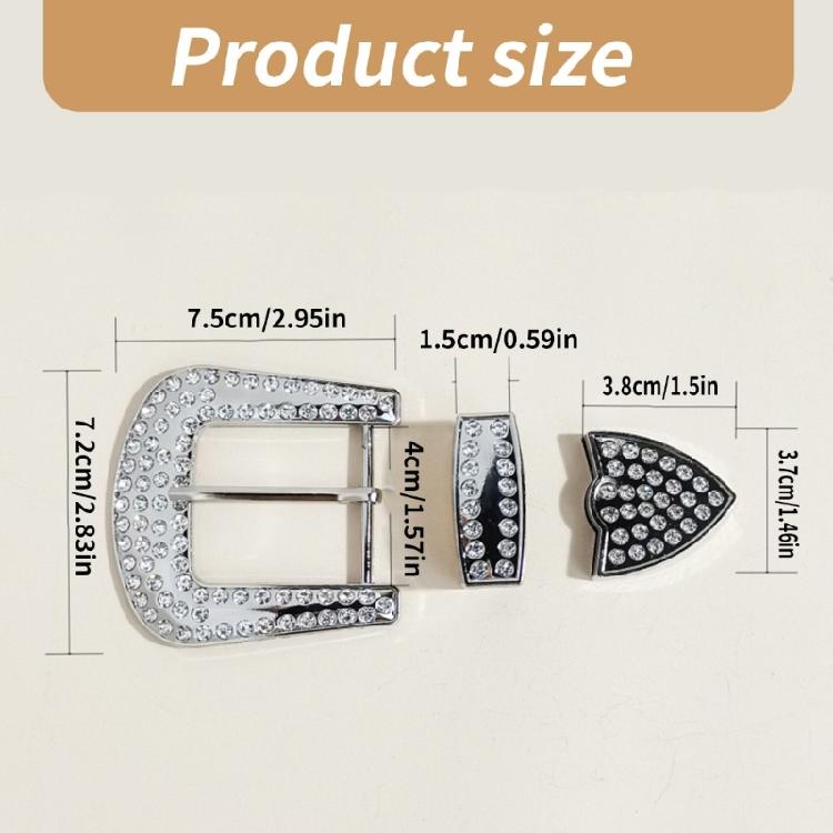 1pc/2pcs/3pcs Diamond Belt Buckle Elevates Look of Traditional Trousers and Costume Closure Belt Buckle Replacements