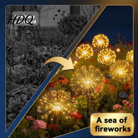 Creative Solar Patio Lights Dandelion Garden Light Outdoor Powered Lamp DIY